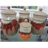 Image 1 : Blue Mountain Pottery drip glaze canisters