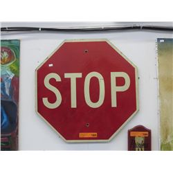 Vintage wooden 24" dia. Stop Sign