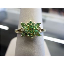 Peridot & diamond ring