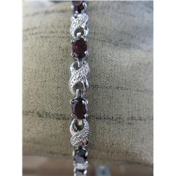 Rare Garnet & diamond line bracelet