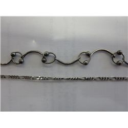 Lot of 2 Estate sterling silver bracelets