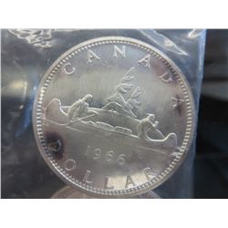 Lot of 2 Canada Canoe Dollars, 1966, 80% silver