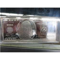 LIMITED Washington Mint 4 Troy oz. silver $100 bar