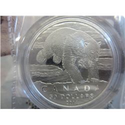 RARE 2014 Canada Polar Bear silver $50.00 coin