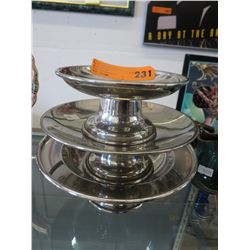 3 stainless steel dessert stands