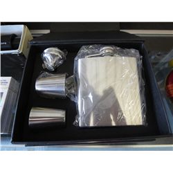 Stainless steel 6oz flask with jiggers & funnel