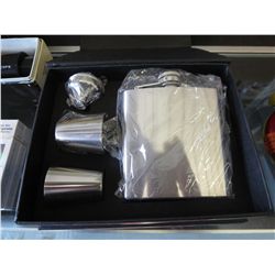 Stainless steel 6oz flask with jiggers & funnel