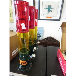3 plastic bongs - 10" tall