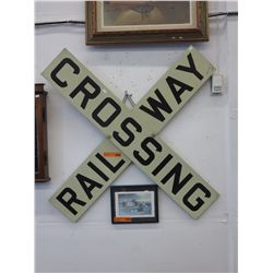 Vintage Railway Crossing sign 39" x 39"