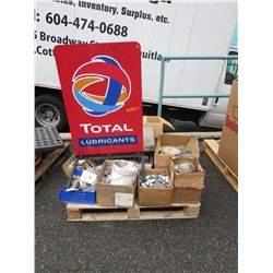 Skid of industrial nuts, bolts & hydraulic parts