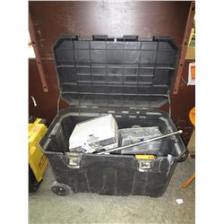 Stanley plastic rolling tool tote and contents