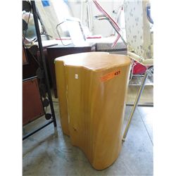 Wood stump end table.