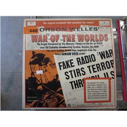 Orson Welles' "War of Worlds" LP record