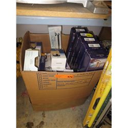 Box of bathroom accessories