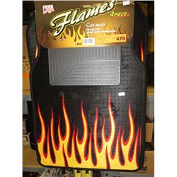 4 piece Flames car mats - new
