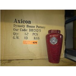 Case of glazed ceramic vases - new