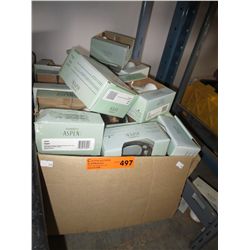 Box of bathroom accessories