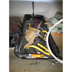 Container of work lights, tool belt, etc