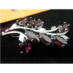 Pin & pendant - red crystal/garnet ?