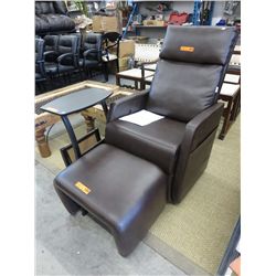 Bonded leather gliding chair & foot stool - new