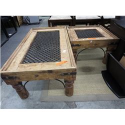 Indian & teak wood  & iron - coffee & end table