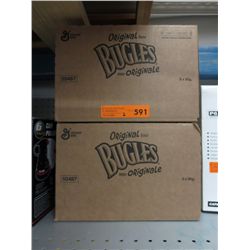 2 boxes of Bugles Original corn snacks