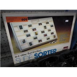 Illuminated slide sorter