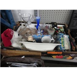 Box of vintage decorative items