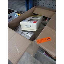 Box of bathroom accessories