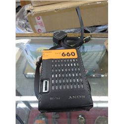 Vintage Sony Transistor radio, with case