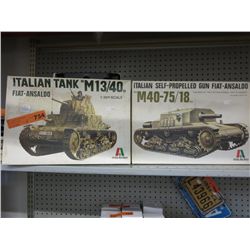 2 Old Italian tank models