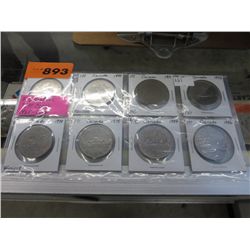 8 Canadian $1 Coins 1968-1986