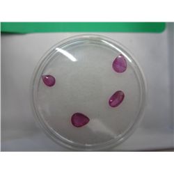 Four genuine rubies