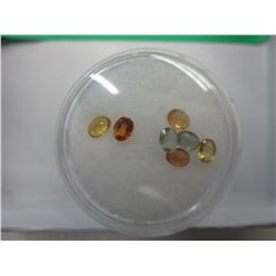 Seven multi-colour sapphire gemstones