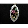 Image 1 : Ruby, emerald & diamond pendant necklace set