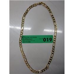 Man's Italian Figaro 14kt gold clad necklace
