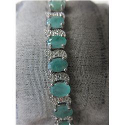 $1250 Gemologist Appraised Emerald & Diamond Tennis Bracelet