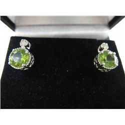 New Diamond & Peridot earrings in silver