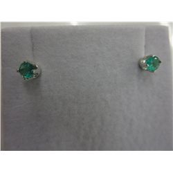 South American emerald stud earrings.