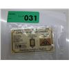 Image 2 : Certified U.S. 5 grain .999 solid gold bar