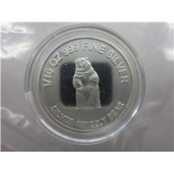 .999 Solid silver Grizzly Bear coin.