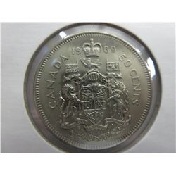 6 Old Canada half dollar Coat of Arms coins