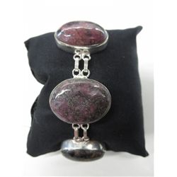 Ladies .925 silver Botswana agate bracelet 55.7g