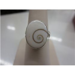 .925 Silver Shiva Eye pearl ring. Custom made