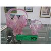 Image 1 : 2 Hand crafted glass baskets "Chantili" - Canadian
