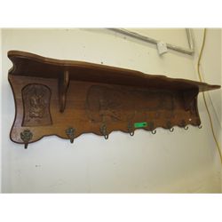 Vintage carved hall coat rack