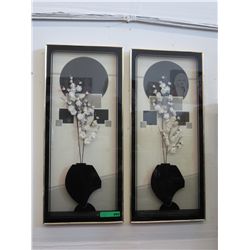 Pair of vintage 3D wall art