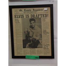 Framed newspaper sheet from March 1958
