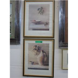 2 Framed still life prints by Sally Weatherby
