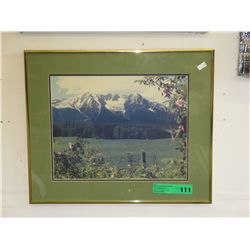 Framed photo of mountains